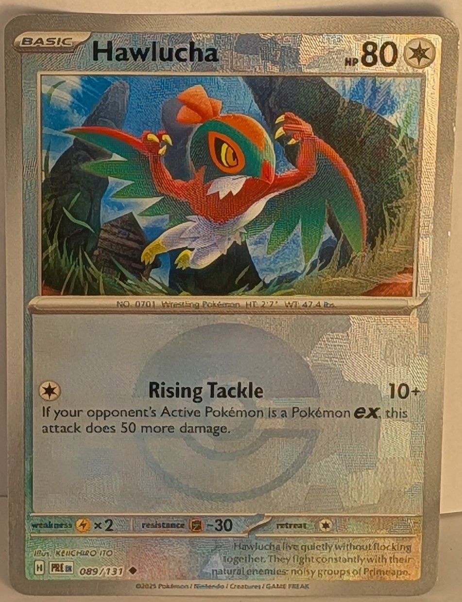 Pokémon TCG Hawlucha 89/131 Prismatic Evolutions Poke Ball Reverse Holo NM