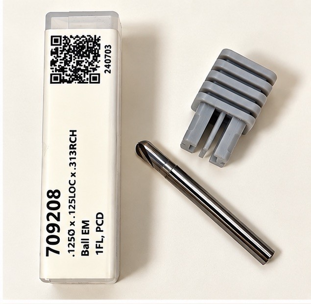 Harvey Tool PCD Diamond Ball End Mill 1/8in Dia 1 Flute 709208