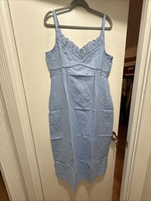 Madewell Linen Dress Powder blue Side Zip Size 16 NWT
