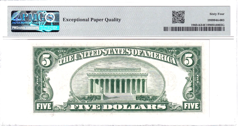 1934-D $5 Federal Reserve Note Dallas PMG Choice Uncirculated 64EPQ #K37276203A - Image 2 of 2