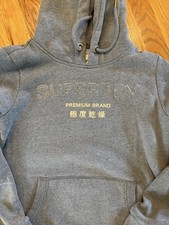 Superdry Premium Brand Hoodie Heather Gray US 8 - Super Soft Comfort Outdoor