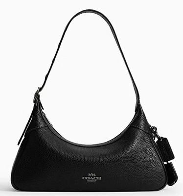 NWT Coach Ella Small Shoulder Crossbody Bag CDV36 In BLACK Leather/Gunmetal