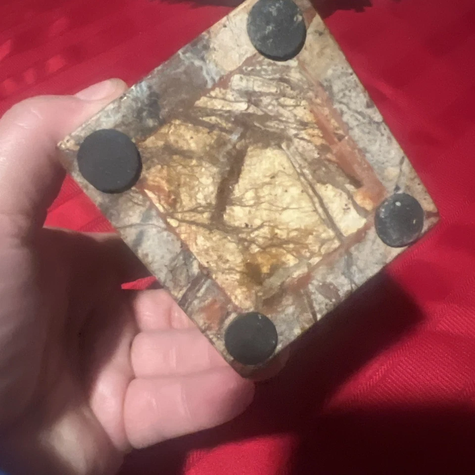 Tocador de baño de mármol genuino marrón tostado cepillo de dientes maquillaje soporte para cepillo Foto 4 de 4