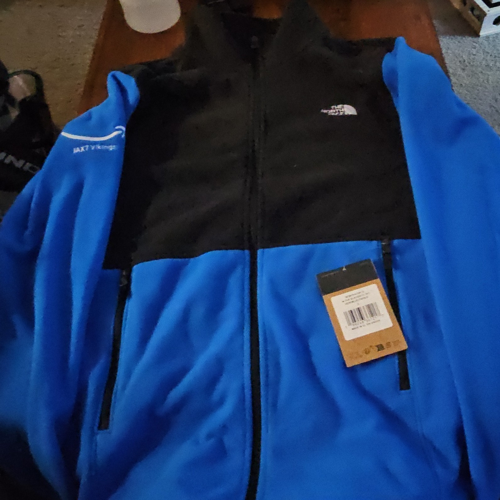 Amazon The North Face Men's Blue/Black  Full Zip Jacket S Embroidered Logo
