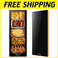 Multi-Functional Electric Warming Tray, Black Glass