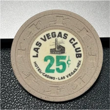(CLASSIC) .25 LAS VEGAS CLUB CASINO CHIP POKER CHIP LAS VEGAS NEVADA TOKEN