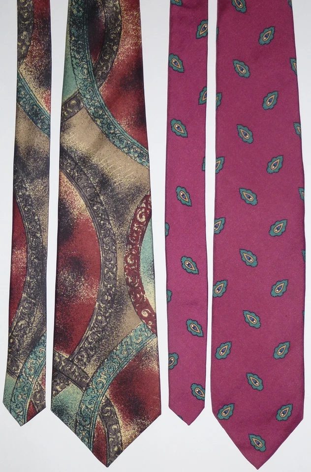 Lote de 8 corbatas para el cuello Italia Reino Unido Irlanda hechas a mano Burberrys Hugo Boss 100 % seda + lana Foto 4 de 4