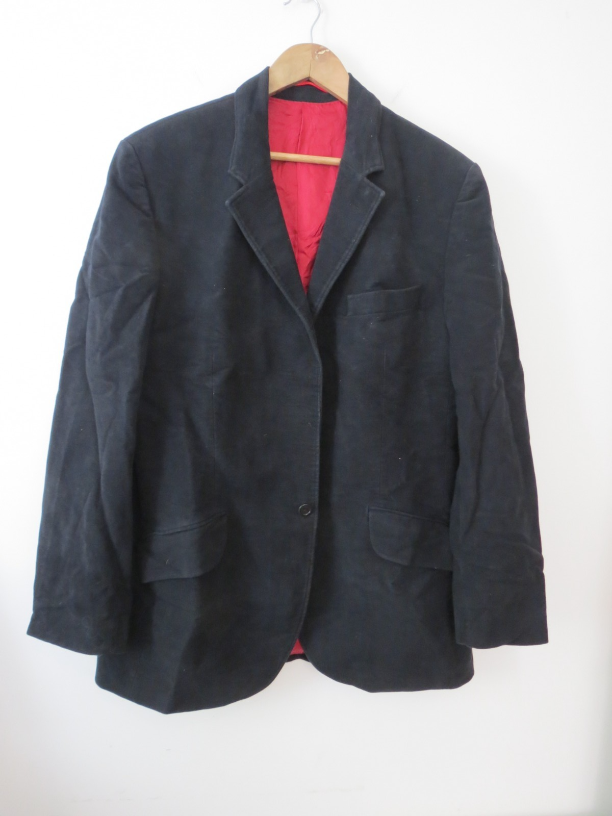 FILA Giacca blazer Hackett blu navy moleskin cotone UK 44 Savile Row London