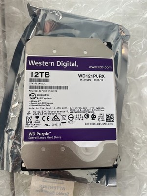 1pc Purple 12TB Surveillance Internal Hard Drive Disk 3.5'' Cache SATA III 6Gb/s 