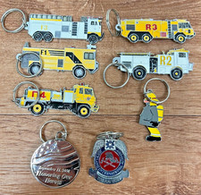 Lot of 7 Fire Engine Truck Firefighter Keycha...