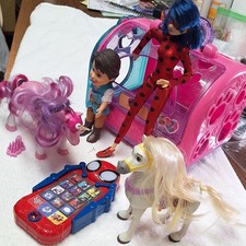 Miraculous Ladybug 11in Doll Playset Lot w Figures Accessories Pet Carrier