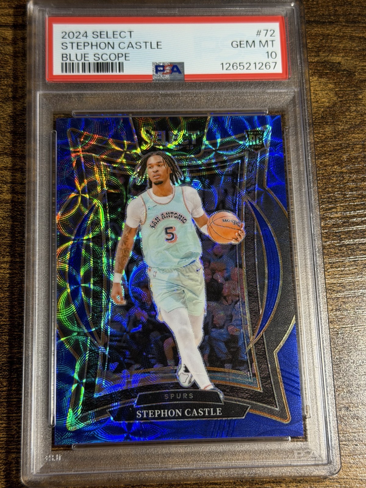 STEPHON CASTLE 2024 Panini Select Blue Scope Prizm /249 #72 RC Concourse PSA 10