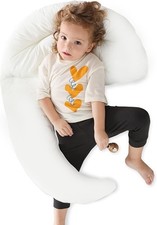 Body Pillow 34x27in Moon Shape Toddler Hug Sleeping Choc Chick