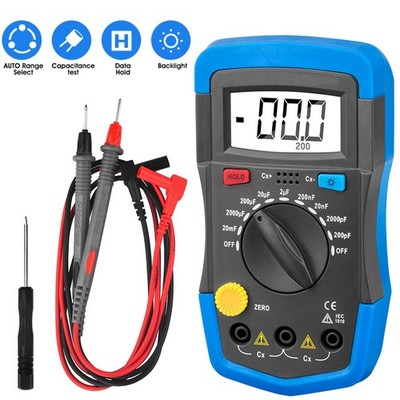 Digital Capacitance Meter Capacitor Tester 2000C 200pF-20mF Handheld Multimeter