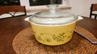 VINTAGE PYREX SHENANDOAH 1 .5 QUART ROUND CASSEROLE 473-B WITH LID USA