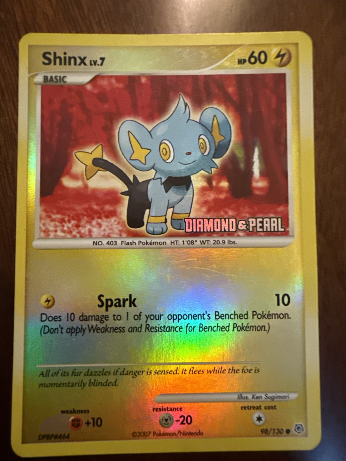 Pokemon Card 2007 Diamond & Pearl - Shinx 98/130 Reverse Holo LP