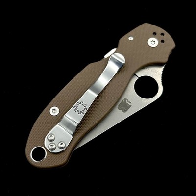 Spyderco Para 3 C223GPBN15V CPM-15V Plain Blade Steel Brown G10