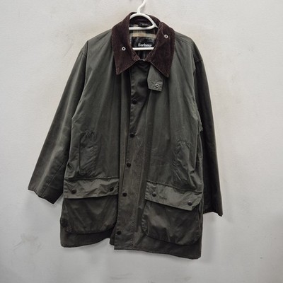 Barbour Classic Border Wax Waterproof Country Rain Green Jacket Coat Size C 44 #