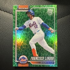 2026 Topps Series 1 Francisco Lindor Mets Green Leaf Foil Parallel #123