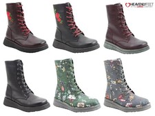 Ladies Mid Calf Boots Heavenly Feet Zip Up Memory Foam Casual Biker Shoes