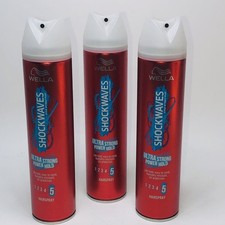 Wella Shockwaves Ultra Strong Power Hold Hairspray 250ml (3 Pack) Made in France