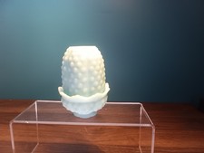 fairy lamp satin blue hobnail glass