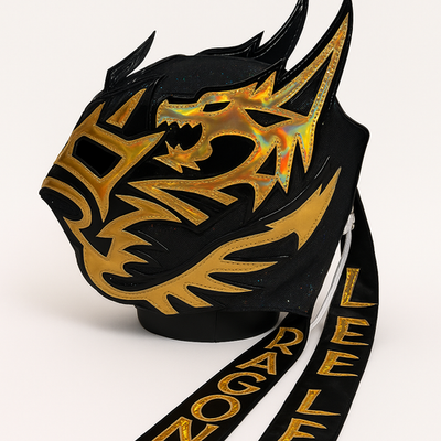 Dragon Lee Lucha Libre Wrestling Mask – Semi-Pro Black/Gold