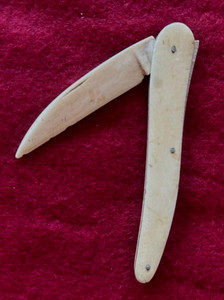 NICE ORIGINAL CIVIL WAR PRISONER HAND CARVED FOLDING KNIFE POW FOLK ART