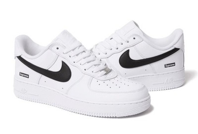 Supreme x Nike Air Force 1 Low White Black CU9225-102 2025