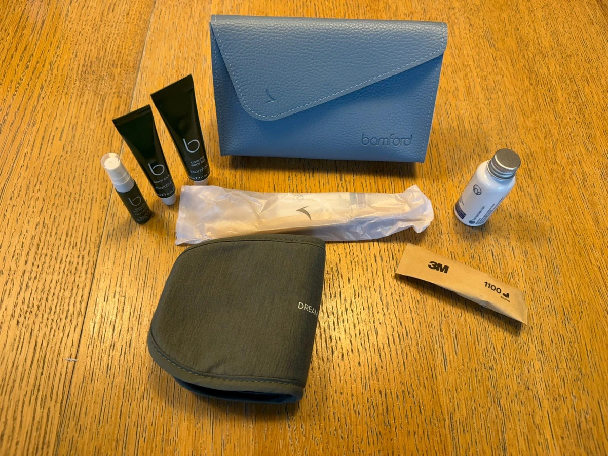 Cathay Pacific Business Class Amenity Kit by Bamford - Light Blue clutch bag