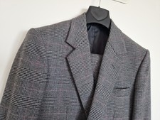 Grey Check Flannel Suit - 36 3