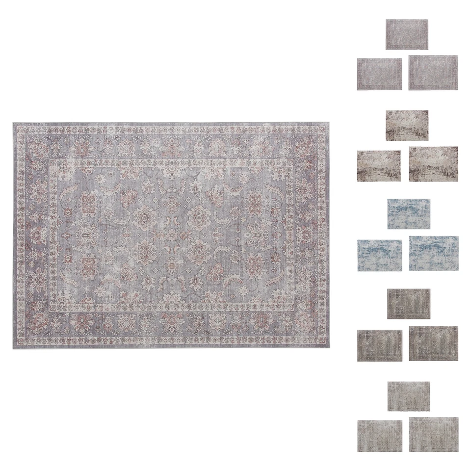 HOMCOM Area Rug, Washable Flower Print Floor Carpet