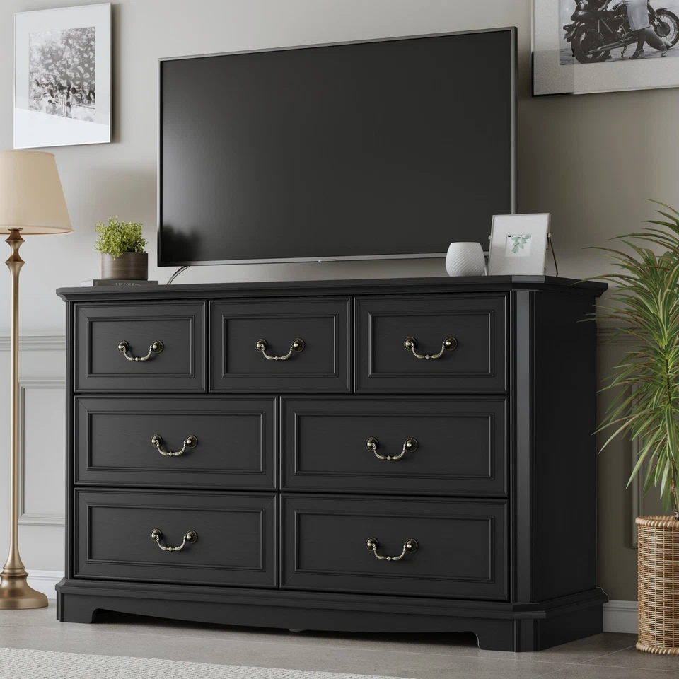 7-Drawer Dresser for Bedroom, Rustic Wooden Chest of Drawers for Bedroom - Image 4 of 4