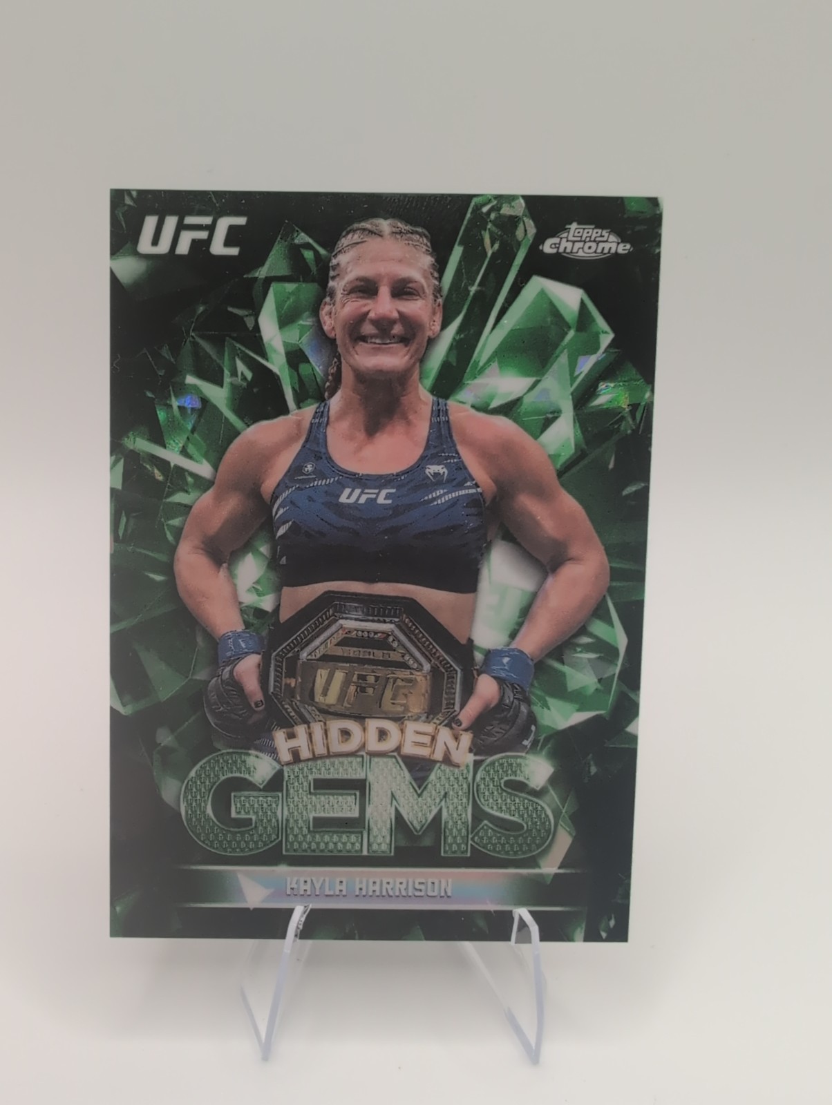 2026 Topps Chrome UFC Kayla Harrison Hidden Gems Emerald Green SSP #HG-2