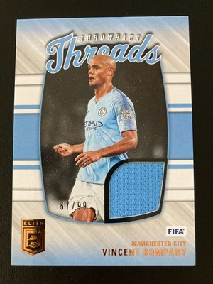 2022-23 Donruss Elite Throwback Threads Memorabilia Vincent Kompany ed/99 CITY