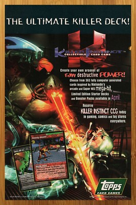 1996 Killer Instinct Collectible Card Game Vintage Print Ad/Poster CCG TCG Art