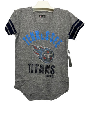 G-III Damen Tennessee Titans Team Captain V-Ausschnitt Kurzarm T-Shirt, Grau