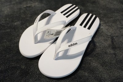 white adidas flip flops womens