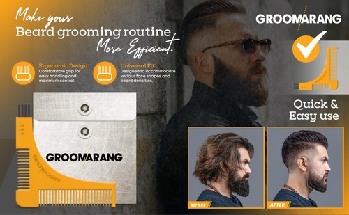 HERRAMIENTA DE ESTILO DE FORMACIÓN DE BARBA Modelador de plantillas Plantilla Simetría Recorte Barba Peine - Imagen 16 de 19