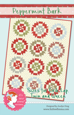 Quilt Pattern PEPPERMINT BARK Fat Quarter Friendly IT'S SEW EMMA