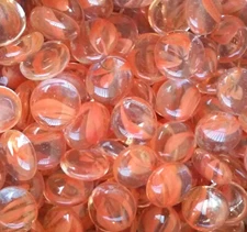 Creative Stuff Glass - 50 pcs Orange Cat-Eye Medium Vase Fillers Glass Gems