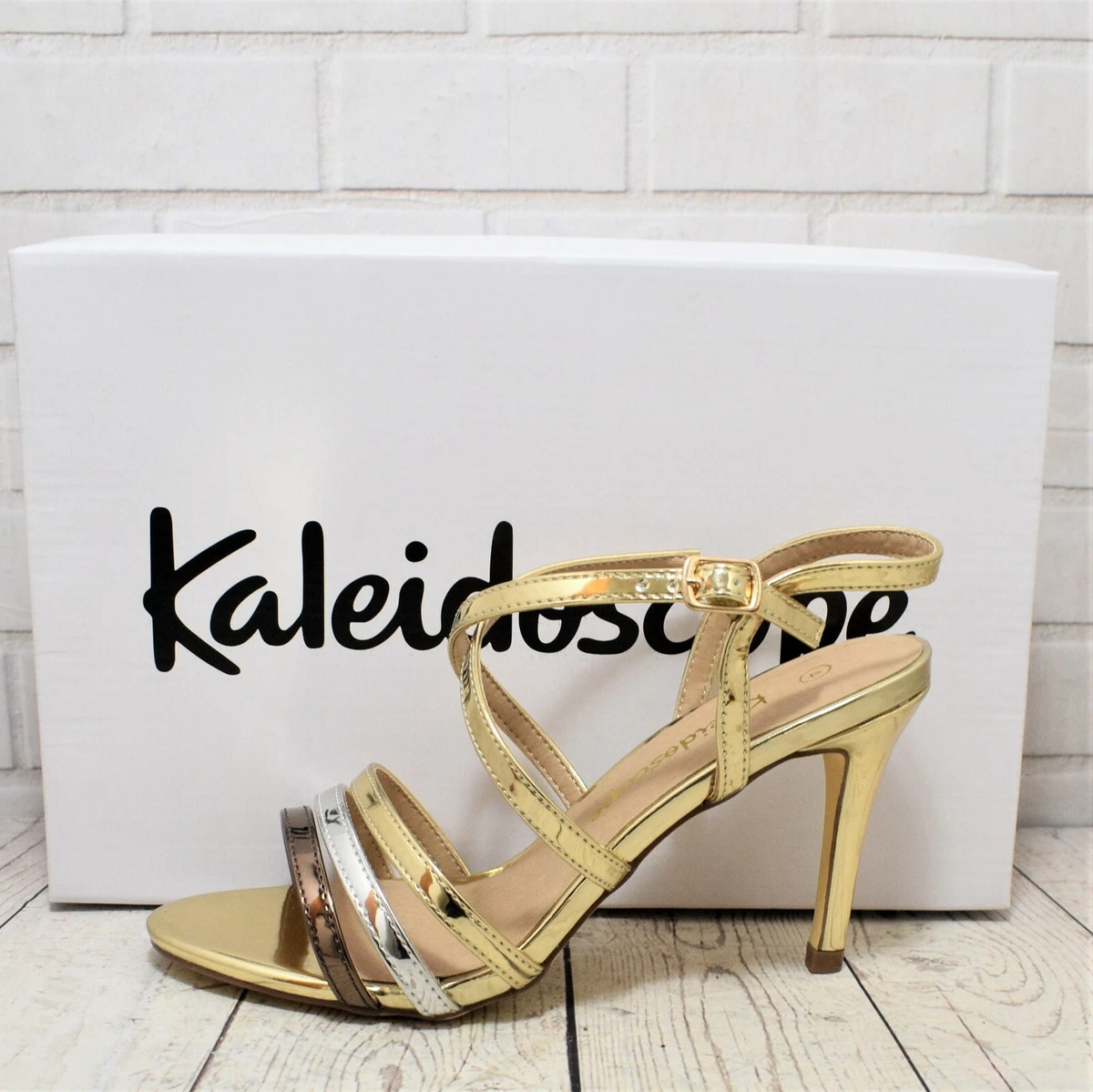 Womens Kaleidoscope Gold High Heel Slip On Court Heels UK 4 EUR 37 RRP 39