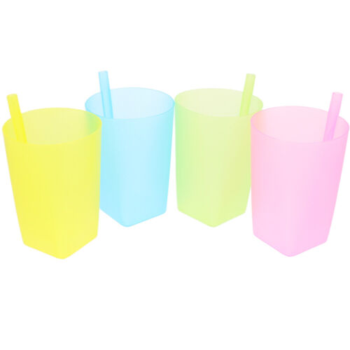 16pcs Decorative Beverage Cups Party Water Cups Handheld Cups Straw Cups