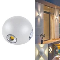 Wand Led 4 Kolben Lampe Wand Runder Kaltweiß 6500K 12W AußEn FD-21