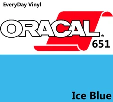 12"x5' - Ice Blue - Oracal 651 -shiny Adhesive Vinyl- Craft Hobby & Sign Cutters