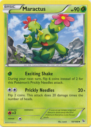 x4 Maractus - 10/106 - Uncommon Pokemon XY Flashfire M/NM English - Picture 1 of 1