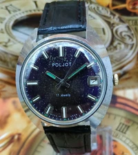 Vintage Men's Watch POLJOT USSR Mechanical 2614.2H SERVICED Retro Soviet 80s ☭