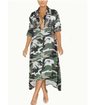 chinese dress ladies Nyteez Women's Dress Long Camo Sleeveless Maxi Gown Casual Camouflage,  Small at Amazon Women's Clothing store main image 0