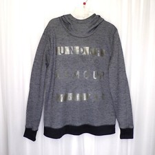Under Armour Hoodie Loose ColdGear Womens Medium Gray Logo Fleece Sweatshirt