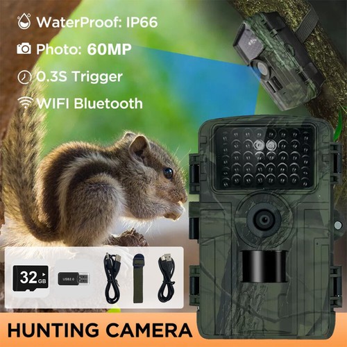 Wildkamera 60MP 4K Video WLAN Jagdkamera Bewegungsmelder Nachtsicht mit SD-Karte - Bild 3 von 17